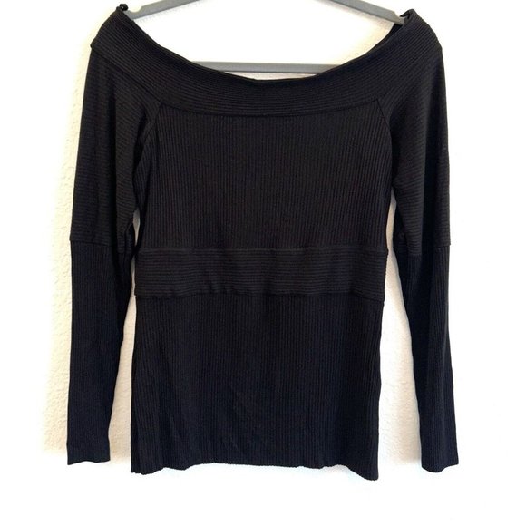 Bailey 44 Tops - Bailey 44 Ribbed Off Shoulder Top Black Size Large Women's
